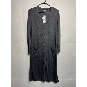 NEW Splendid Gray Button Down Maxi Cardigan Size Small Ashbourne